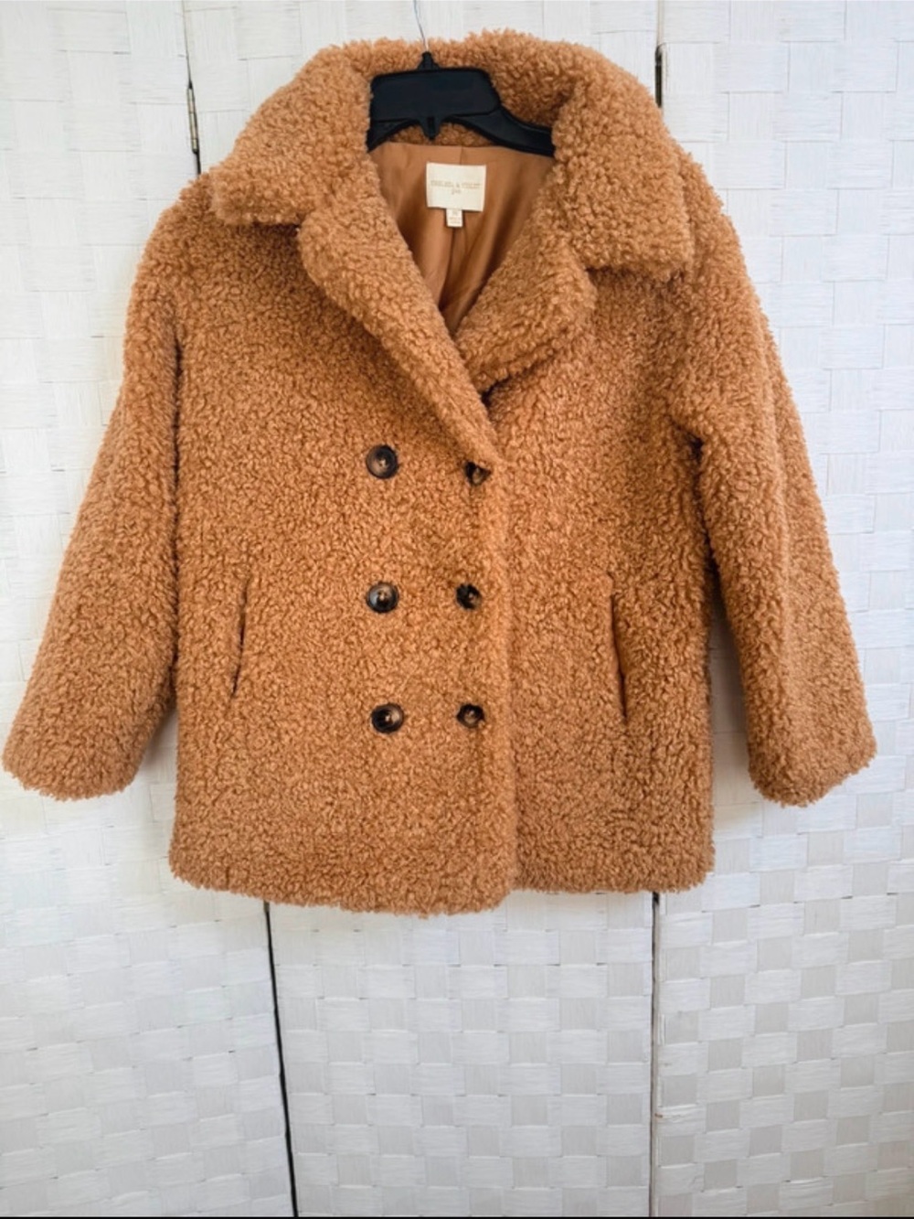 Chelsea & Violet Girls Camel Teddy Coat M 8-10